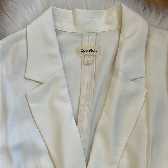 NWT Open Edit Ivory Women's Blazer Size Large - Picture 3 of 8